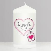 Auntie Heart Stitch Pillar Candle Extra Image 1 Preview